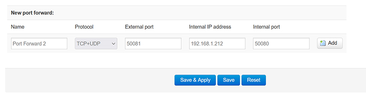 MAV port forward - config 2